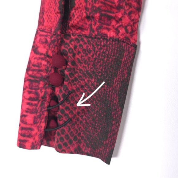 NWT ANDAMANE BEBERLY Wrap Midi Dress Red Python Print MADE IN ITALY 🇮🇹 Size XS - Picture 11 of 16